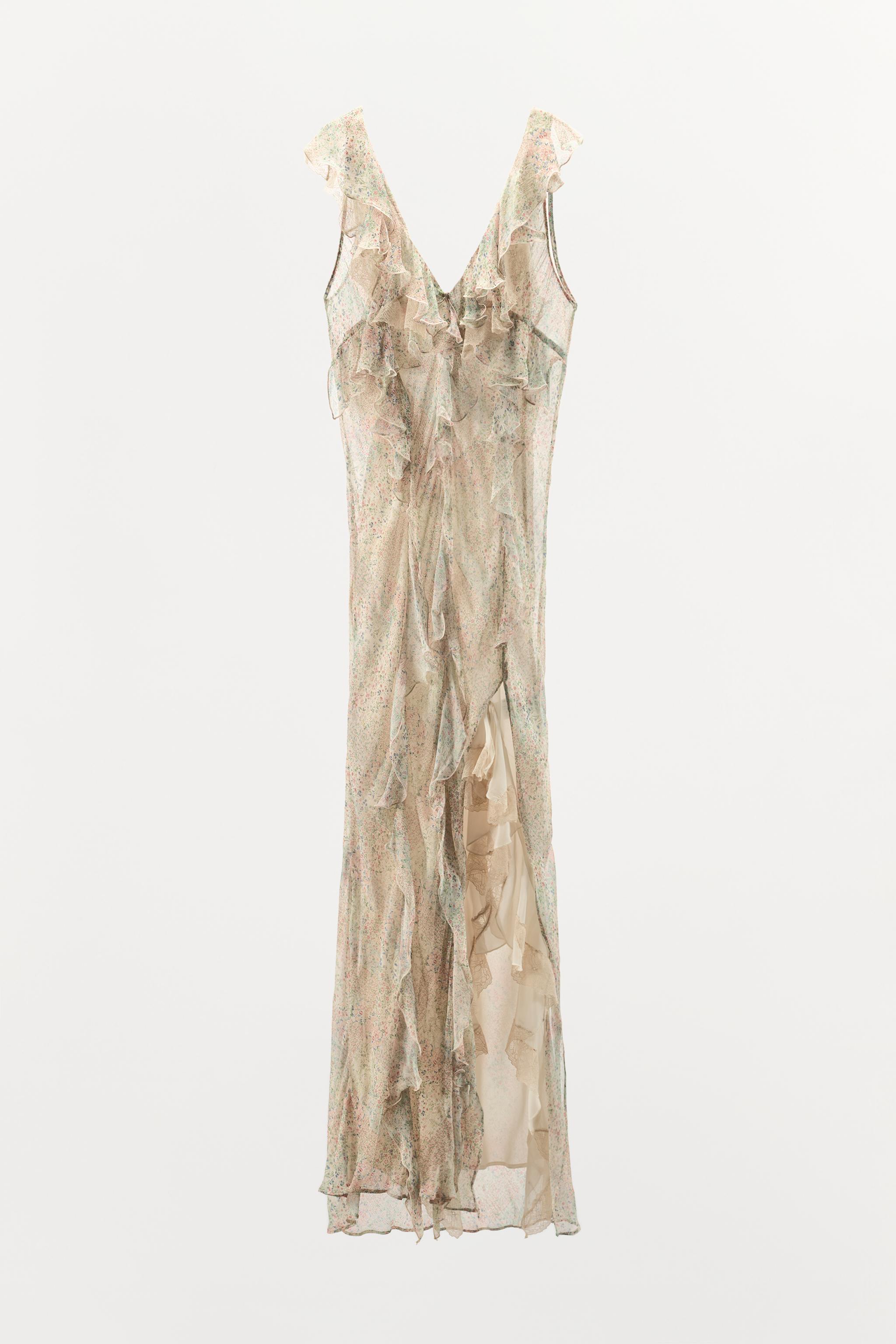 FLORAL PRINT RUFFLE DRESS